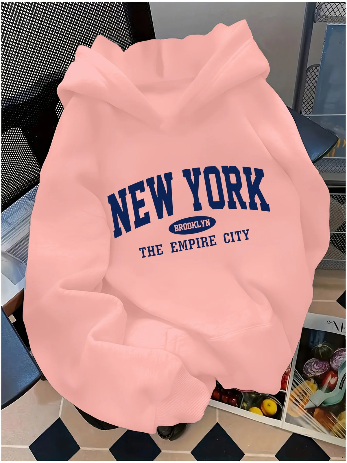 Letter-Print Pullover Hoodie