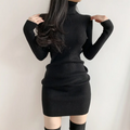Turtleneck Knit Mini Dress