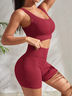Aurelia Sun Ribbed Crop Top & Shorts Set – Sky Blue – image 4
