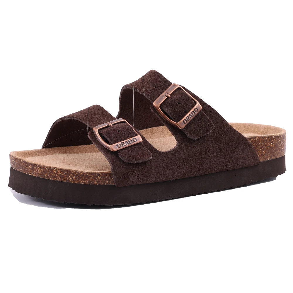 Suede Cork-Footbed Mules