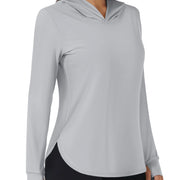 TACVASEN UPF80+ Summer UV Protection Hoodie Womens Outdoor Hiking SunBlock Pullover Tops Quick Dry Breathable Lightweight Shirts