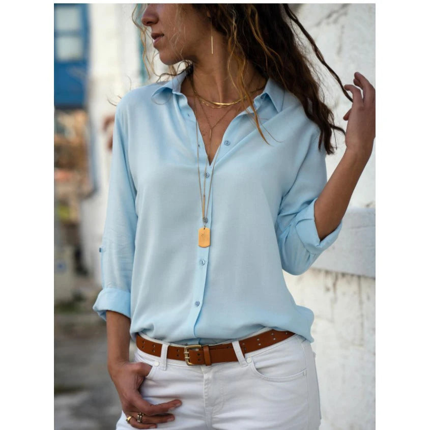 Relaxed Polo-Collar Button Shirt