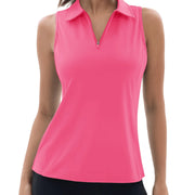TACVASEN UPF50+ Quick Dry Polo Shirts Womens Summer Golf Sleeveless Workout Tees Sun UV Protection Outdoor Fitness Gym Tank Tops