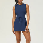 Sleeveless Drawstring Tennis Dress