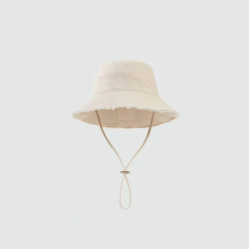 Tassel-Brim Cotton Bucket Hat
