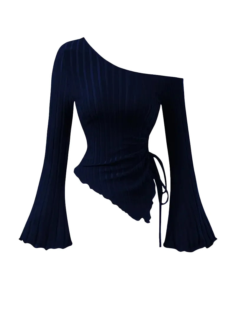 Asymmetric Flare-Sleeve Top