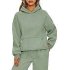 Relaxed Long-Sleeve Pullover Hoodie