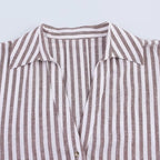 Striped Long-Sleeve Oversized Blouse