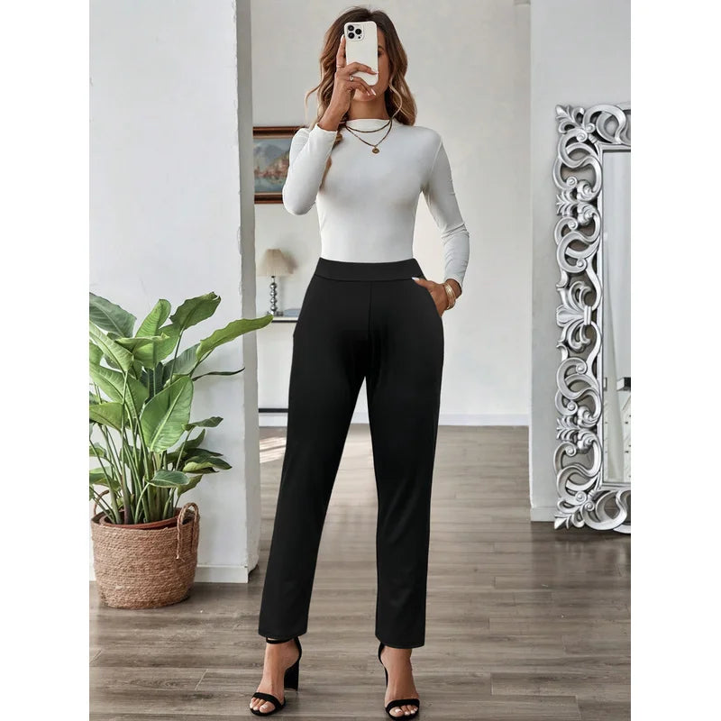 Slim Straight Office Trousers