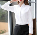 Button-Up Long-Sleeve Blouse
