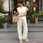 Cotton-Linen Vest & Trousers Set