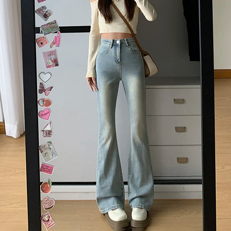Denim High-Waist Flared Jeans