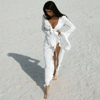 Ruffle-Sleeve Beach Cover-Up Dress