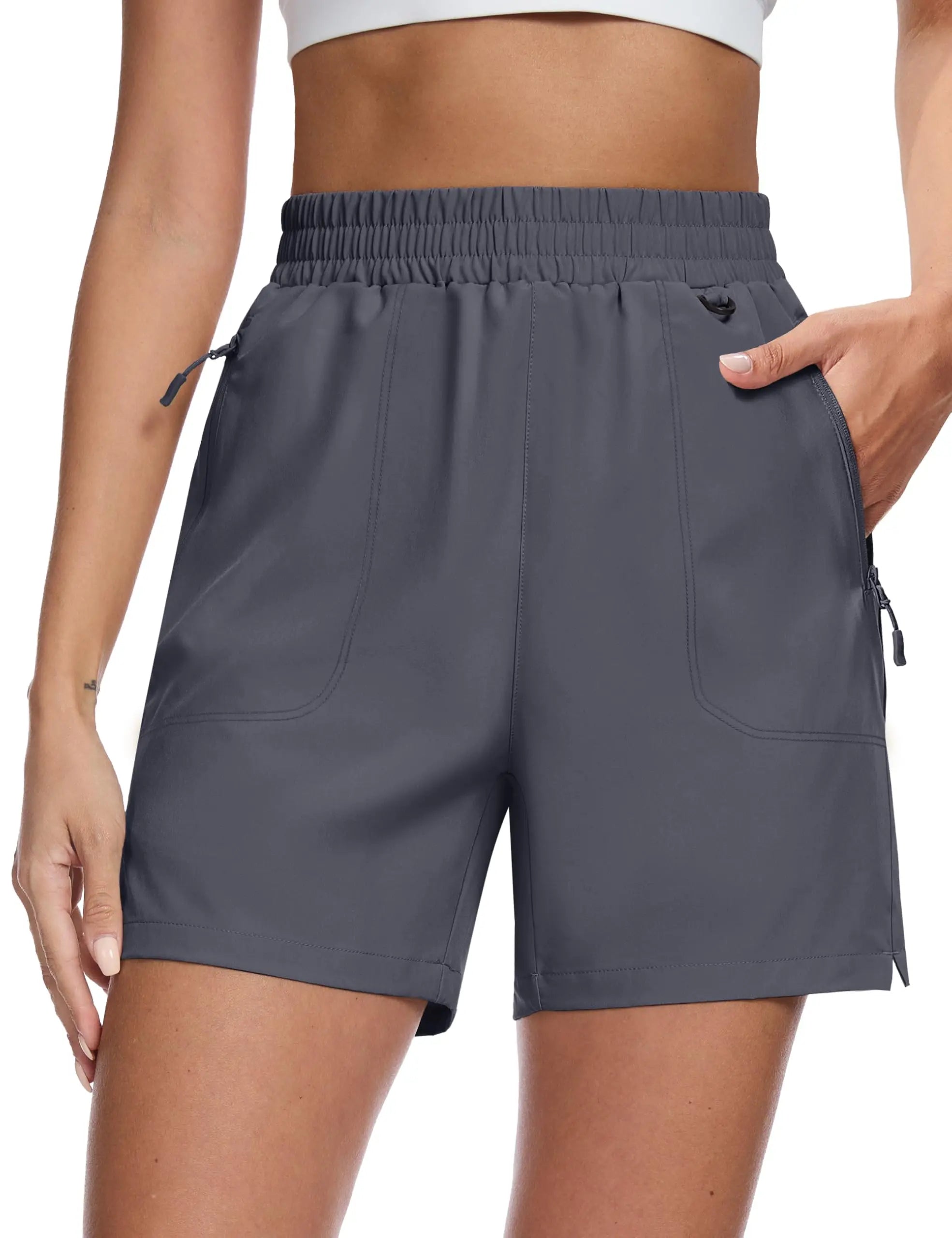 TACVASEN Women's 5" Hiking Cargo Shorts UPF 50+ Quick Dry Lightweight Golf Athletic Casual Summer Shorts with 3 Pockets Elastic