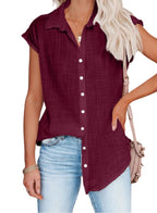 Cotton-Linen Short-Sleeve Relaxed T-Shirt