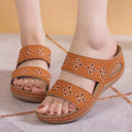 Embroidered Floral Ankle-Strap Sandals