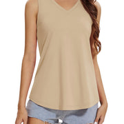 TACVASEN Women's Tank Tops Soft Loose Casual Flowy Basic Sleeveless Summer V Neck Tee Shirts Camisole Running Outfits Clothes
