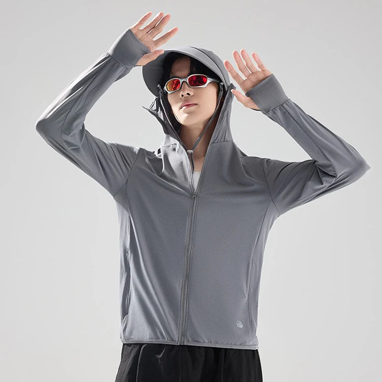 TRVLWEGO Quick Dry Long Sleeve Hoody for Men Women Summer Sun UV Protection Hooded Jacket Thin Beach Sweatshirt Travel Cloth