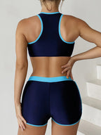 Zip-Front Sport Bikini with Shorts