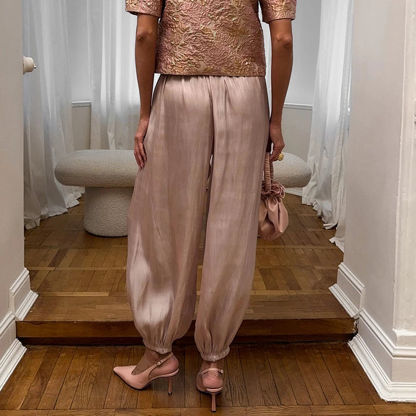 Pleated Balloon-Leg Trousers