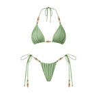 Aurelia Sun Beaded Bikini & Mesh Skirt Set – Green Set 1 – image 2