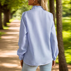 Ruched Long-Sleeve Blouse