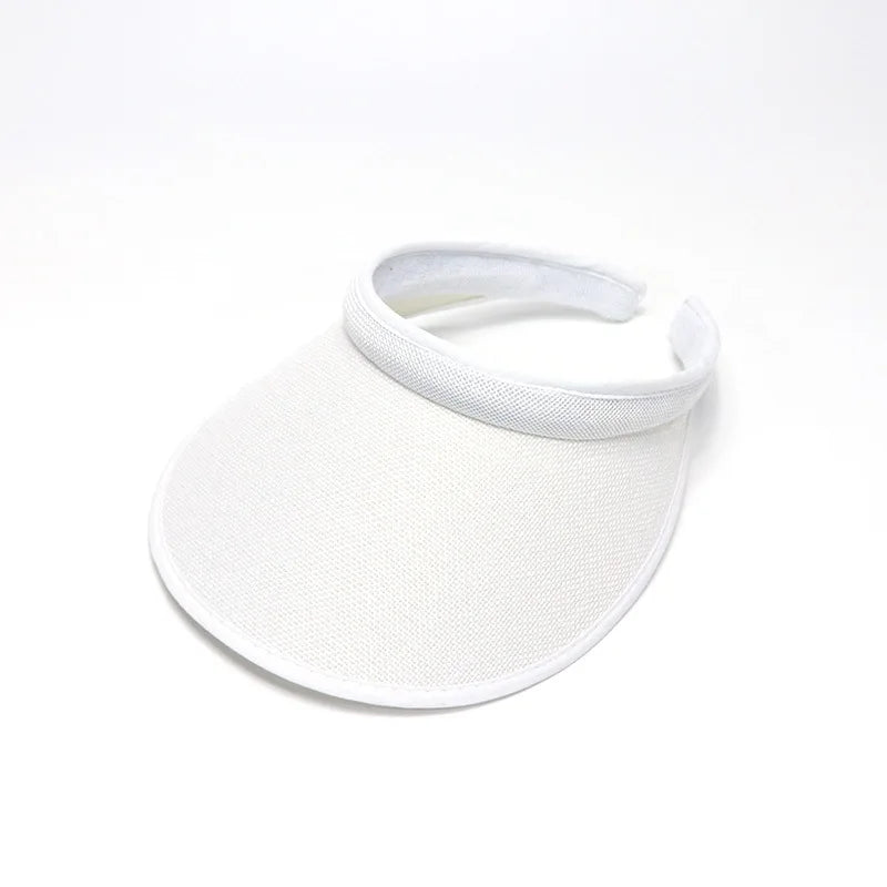 Open-Crown Straw Sun Visor