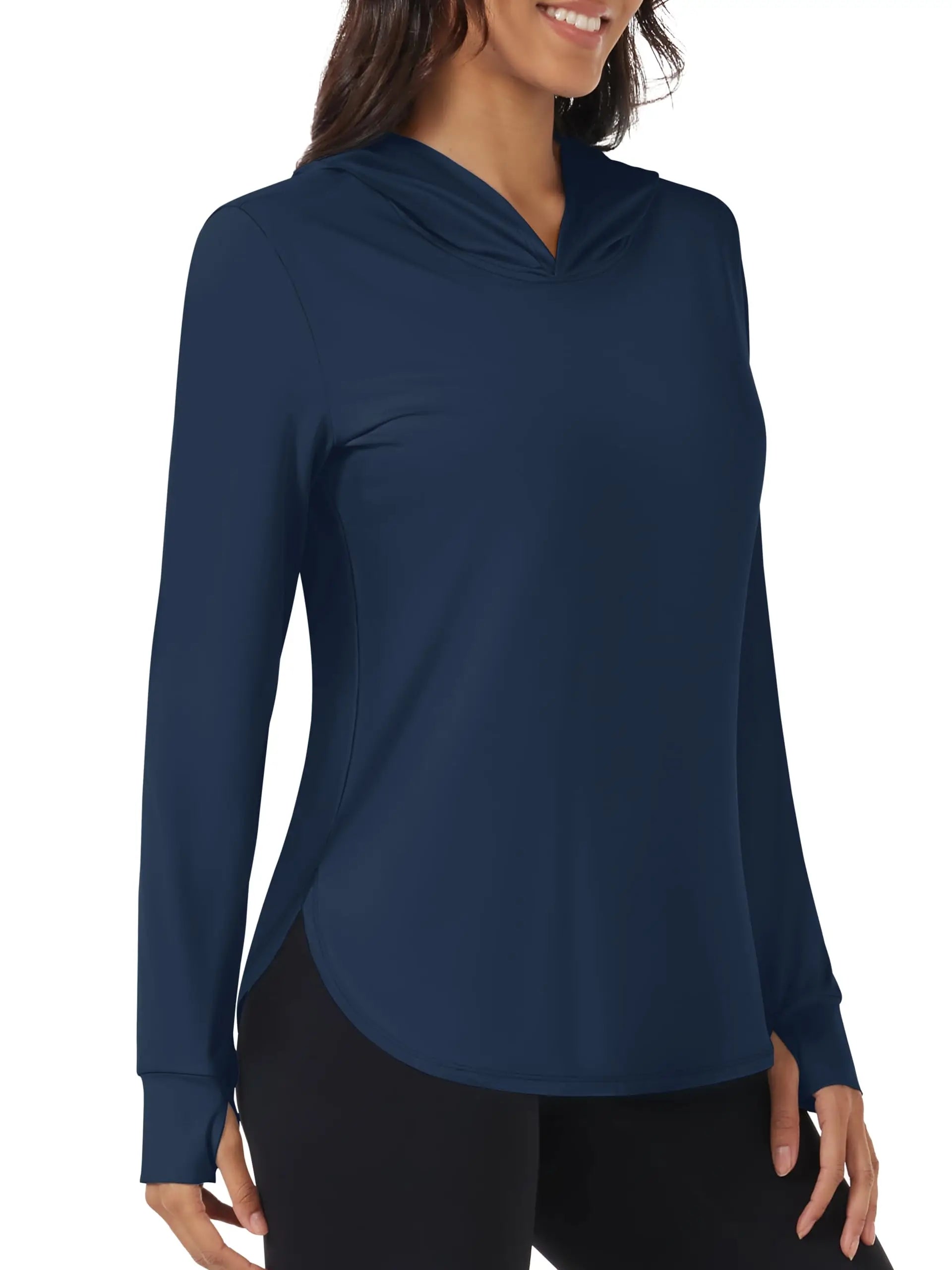 TACVASEN UPF80+ Summer UV Protection Hoodie Womens Outdoor Hiking SunBlock Pullover Tops Quick Dry Breathable Lightweight Shirts