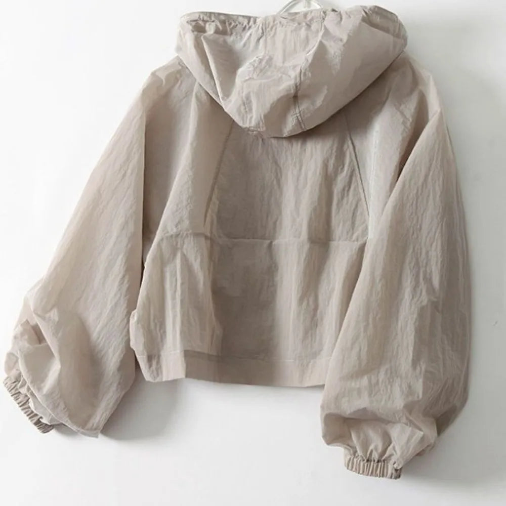 Simplicity Thin Sunscreen Clothing Anti UV Loose Summer Long Sleeved Jacket Waterproof Quick Dry Women's Coat Outdoor Sports