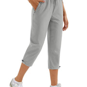 TACVASEN Women's Hiking Capris Pants UPF 50+ Lightweight Quick Dry Workout Travel Summer Casual Drawstring Pants Zipper Pockets