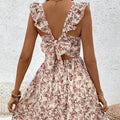 Ruffle-Hem Floral Beach Dress