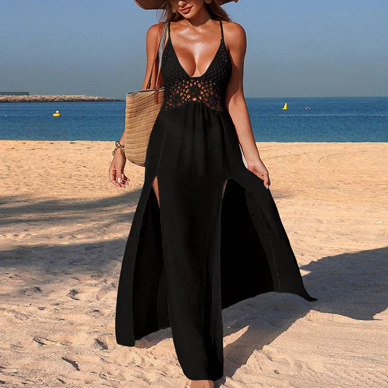 Open-Back Knit Maxi Cover-Up
