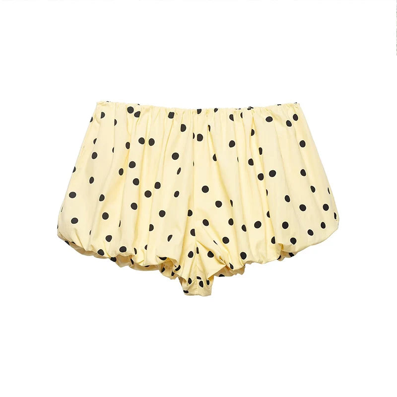Polka Dot Blazer & Balloon Shorts Set