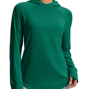 TACVASEN Womens UPF50+Sun Protection Crossed Collar Hoodie SPFUV Shirt Long Sleeve Quick Dry Shirt with Ponytail Hole Thumb Hole