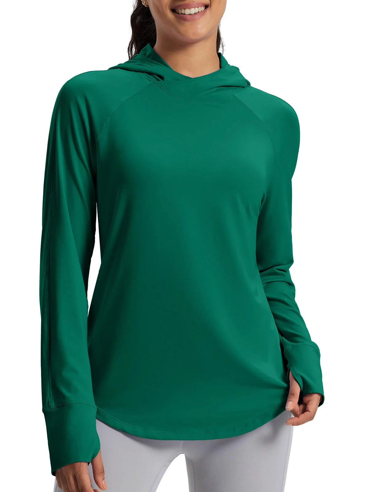 TACVASEN Womens UPF50+Sun Protection Crossed Collar Hoodie SPFUV Shirt Long Sleeve Quick Dry Shirt with Ponytail Hole Thumb Hole