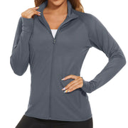 TACVASEN Full Zip UPF 50+ Sun Protection Summer Jackets Womens Long Sleeve Shirts Casual Jackets W/ Zipper Pockets Tops Outdoor