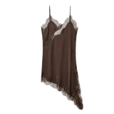 Satin-Look Lace Mini Dress