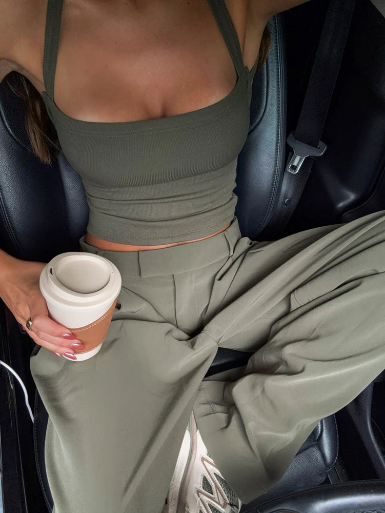Cross-Strap Low-Neck Camisole