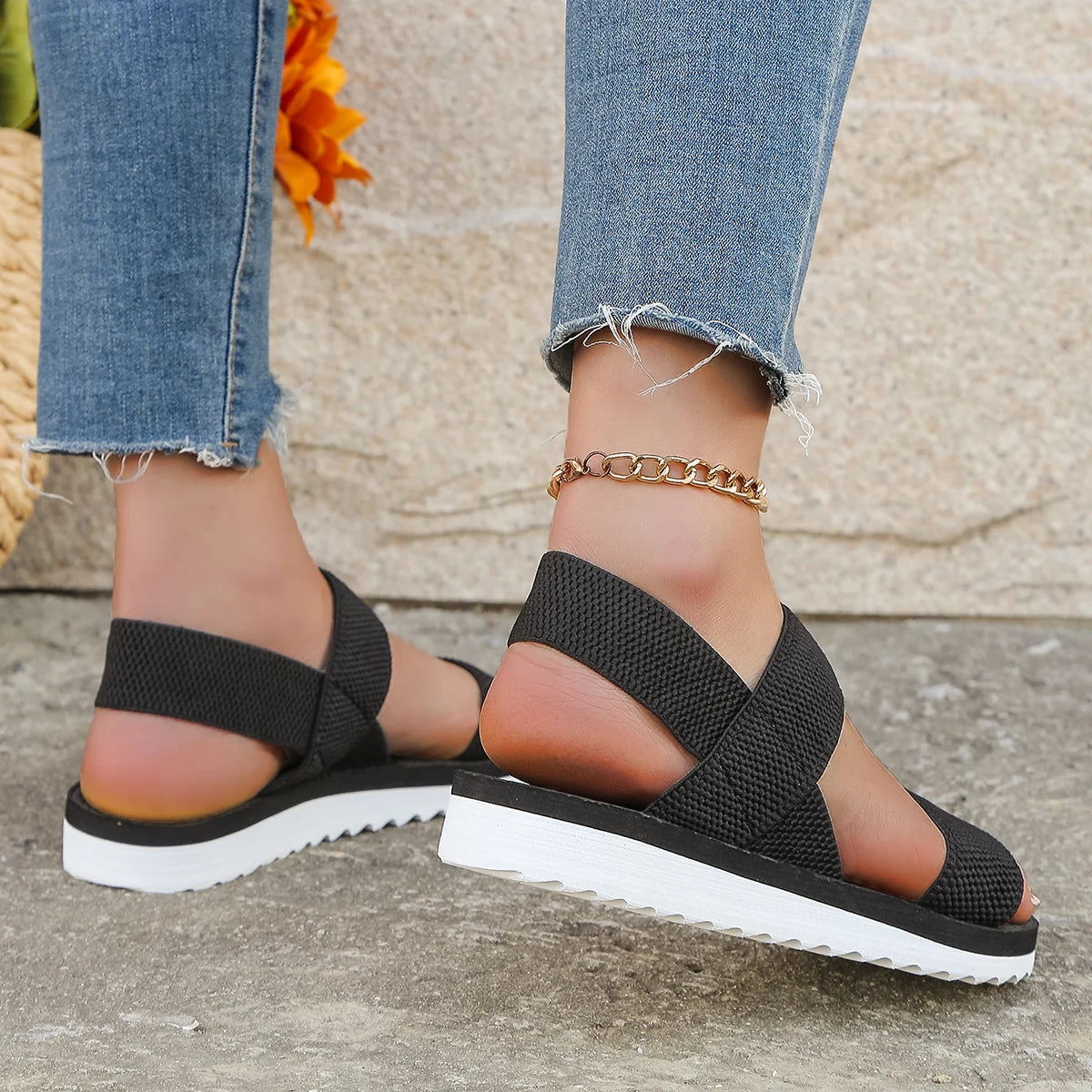 Lace-Up Flat Summer Sandals