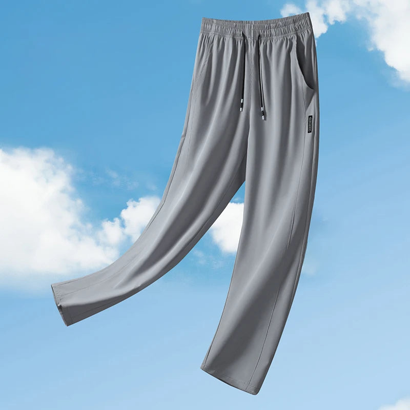 Running Pants Cooling Summer Ice Silk Pants Soft Stretchy Pant Loose Casual Quick-Dry Workout UV Protection Lightweight Trousers