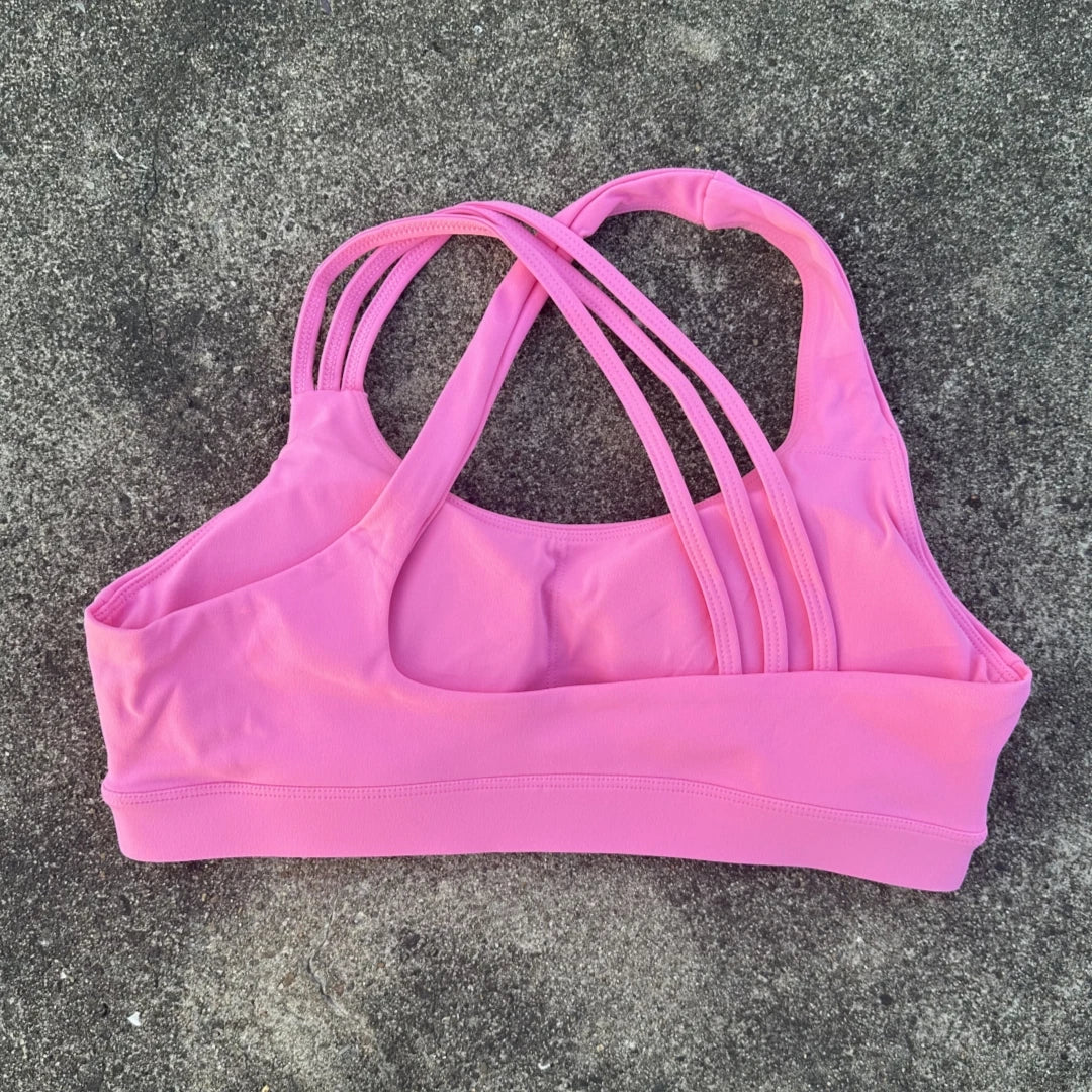 Aurelia Sun Wide-Strap Crossback Sports Bra – Rose Pink – image 11