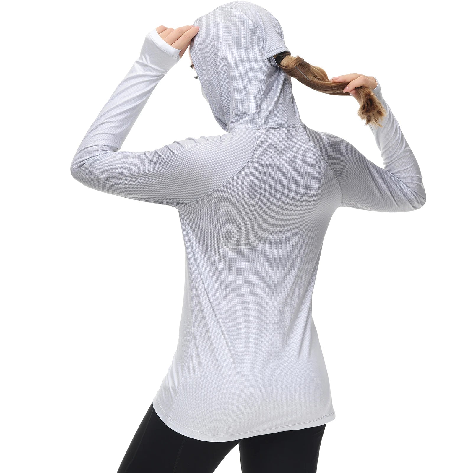 Bassdash FS23W Women's UPF 50+ Fishing Hoodie Shirt With Face Mask Thumb Holes