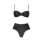 Floral Mesh-Skirt Bandeau Bikini Set