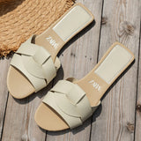 Riviera Woven Flat Slide Sandals