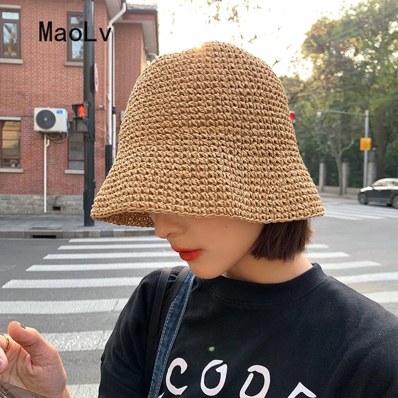 Handwoven Straw Bucket Hat