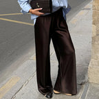 Lustre High-Waist Wide-Leg Trousers