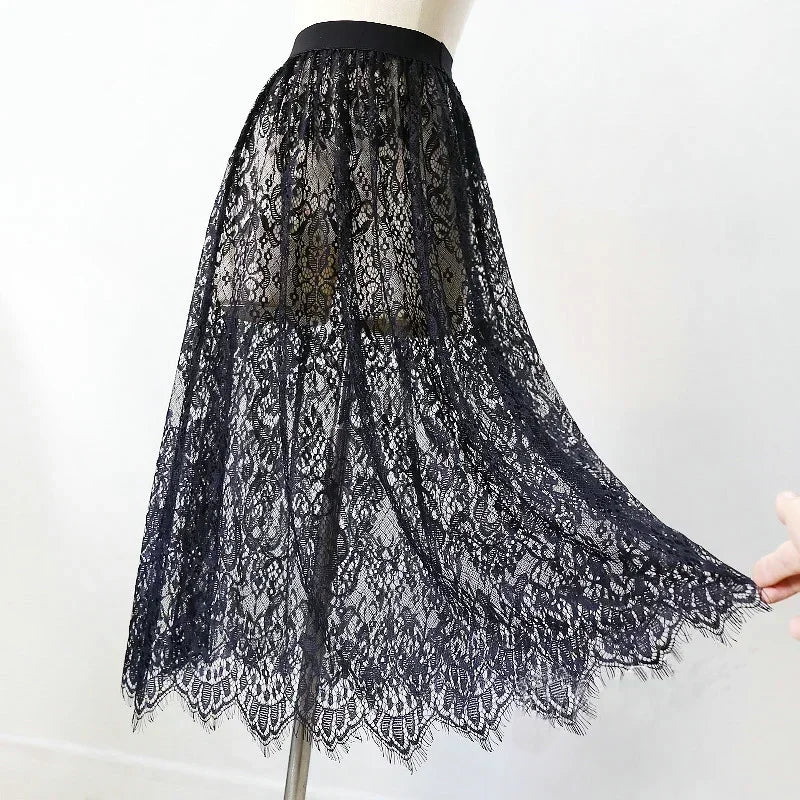 Layered Lace Tulle Skirt