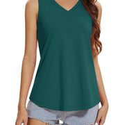TACVASEN Women's Tank Tops Soft Loose Casual Flowy Basic Sleeveless Summer V Neck Tee Shirts Camisole Running Outfits Clothes