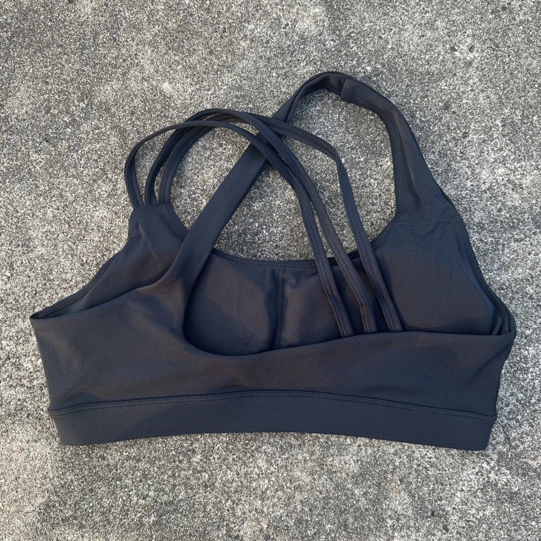 Aurelia Sun Wide-Strap Crossback Sports Bra – Black – image 8