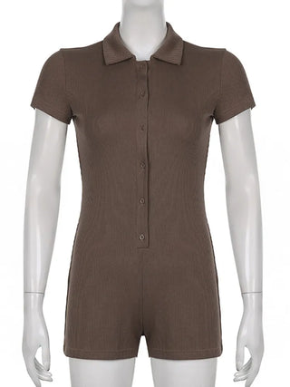 Button-Front Knit Romper
